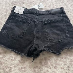 Zara high rise denim shorts